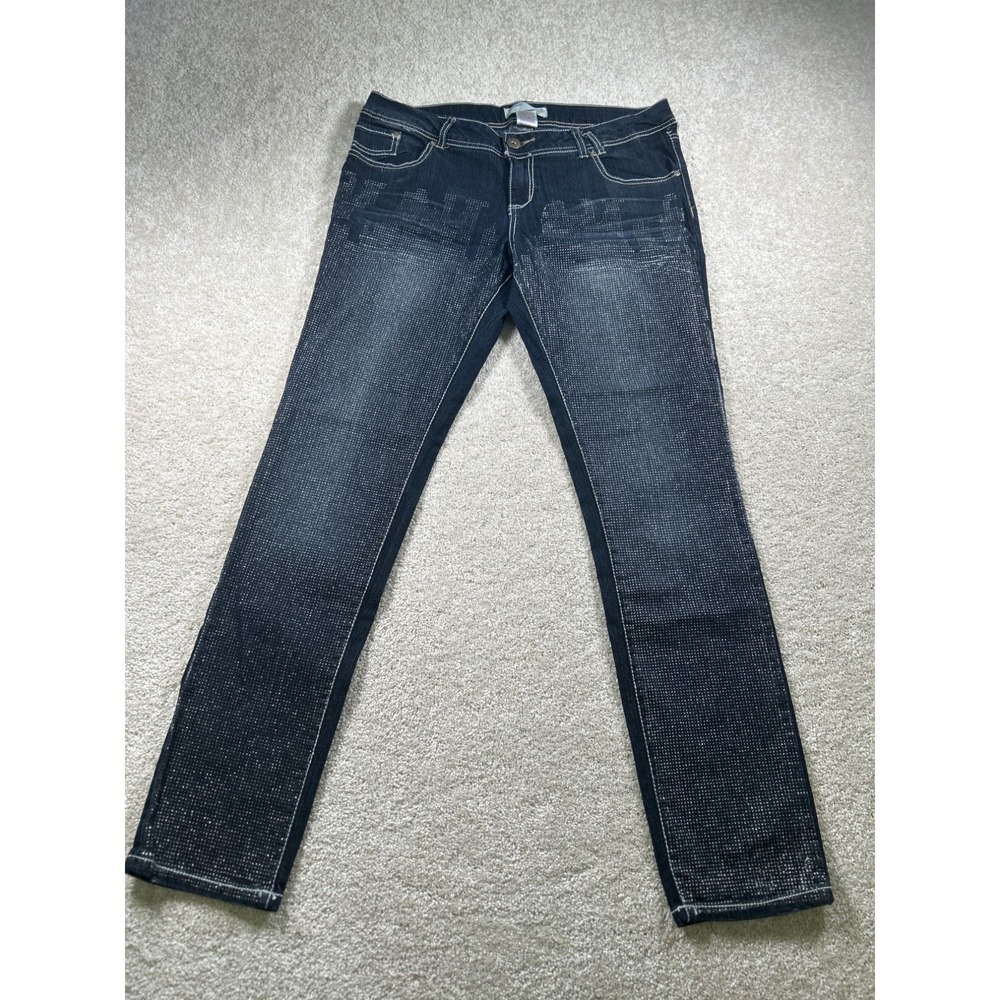 No Boundaries Womens Size 15 Glitter‎ Denim Jeans Cotton/Polyester/Spandex